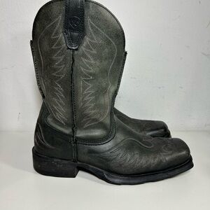 Ariat Rambler Phoenix 10012841Men Boots 8 Grey Leather Pull Western Square Toe